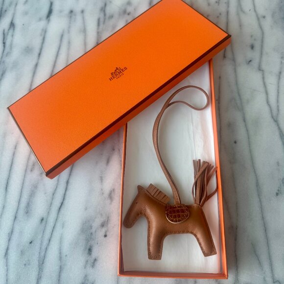 Hermes Accessories - 🇫🇷 - Hermes: Monochromatic Brown Rodeo Horse Bag Charm with Crocodile Skin